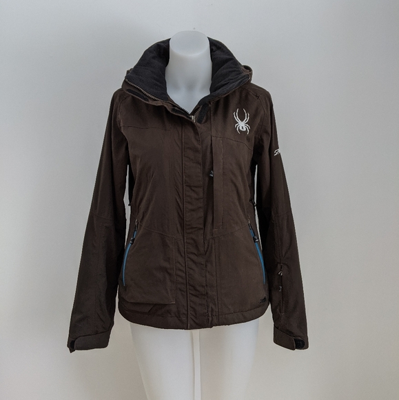 SPYDER Snowboard/Ski Jacket, Brown, XS - Picture 3 of 10